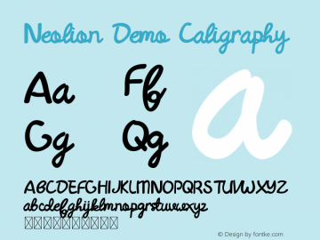 Neolion Demo Caligraphy Version 1.003;Fontself Maker 3.1.2 Font Sample