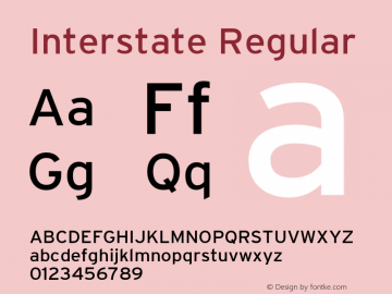 Interstate Regular Macromedia Fontographer 4.1 1.3.2001 Font Sample