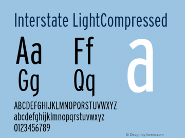 Interstate LightCompressed Macromedia Fontographer 4.1 3/29/01 Font Sample