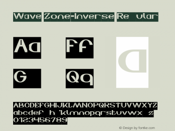 Wave Zone-Inverse Version 1.00;November 3, 2019;FontCreator 11.5.0.2430 64-bit Font Sample