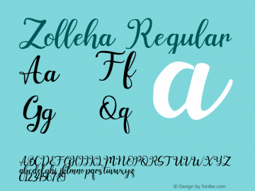 Zolleha Version 1.00;March 24, 2020;FontCreator 11.5.0.2427 32-bit Font Sample
