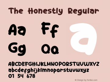 The Honestly Version 1.00;March 13, 2020;FontCreator 11.5.0.2427 64-bit Font Sample