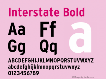 Interstate Bold Version 001.000 Font Sample