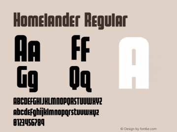 Homelander Version 1.0; 2020 Font Sample