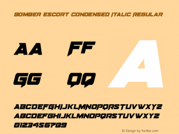 Bomber Escort Condensed Italic Version 1.0; 2020图片样张