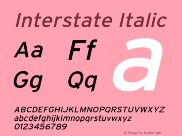Interstate Italic 001.000 Font Sample