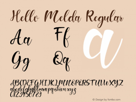 Hello Melda Version 1.00;March 24, 2020;FontCreator 11.5.0.2427 32-bit图片样张