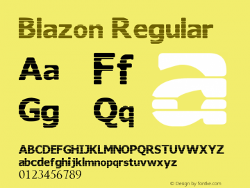 Blazon Version 1.00;March 10, 2020;FontCreator 12.0.0.2525 32-bit图片样张