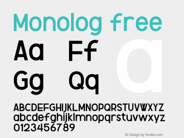 Monolog-free Version 001.000 Font Sample