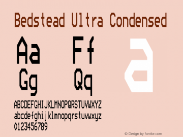 Bedstead Ultra Condensed Version 002.001 Font Sample