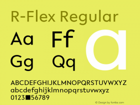 R-Flex Regular Version 1.003;March 30, 2020;FontCreator 12.0.0.2563 64-bit Font Sample