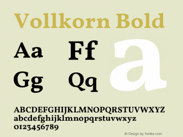 Vollkorn Bold Version 4.105;PS 004.105;hotconv 1.0.88;makeotf.lib2.5.64775 Font Sample