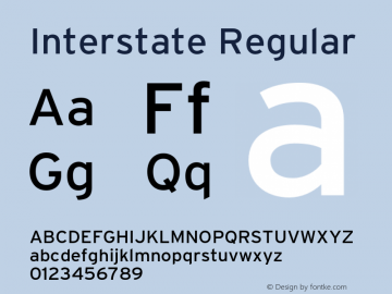 Interstate Regular 001.000 Font Sample