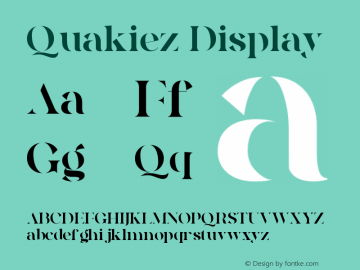 Quakiez Display Version 1.00;April 7, 2020;FontCreator 11.5.0.2427 32-bit Font Sample