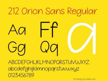 212 Orion Sans Version 1.00;March 21, 2020;FontCreator 11.5.0.2430 64-bit Font Sample