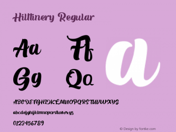 Hilttinery Version 1.00;March 23, 2020;FontCreator 12.0.0.2525 64-bit图片样张