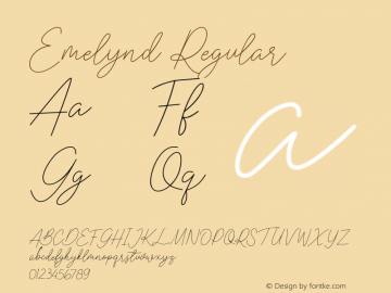 Emelynd Version 1.00;March 24, 2020;FontCreator 11.5.0.2422 64-bit Font Sample