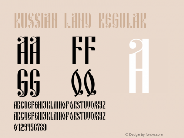 Russian Land Regular Version 1.000 Font Sample