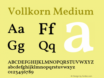 Vollkorn Medium Version 4.105 Font Sample