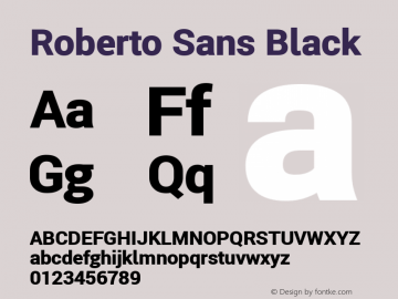 Roberto Sans Black Version 1.00;April 5, 2020;FontCreator 12.0.0.2522 64-bit; ttfautohint (v1.8.3)图片样张