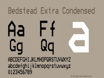 Bedstead Extra Condensed Version 002.001 Font Sample