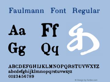 Faulmann Font Version 001.00 Font Sample