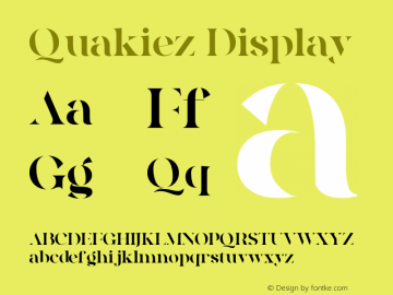 Quakiez Display Version 1.00;April 7, 2020;FontCreator 11.5.0.2427 32-bit Font Sample