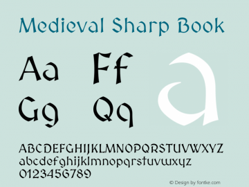 Medieval Sharp Book Version 3.0.0; 2020-04-01 Font Sample