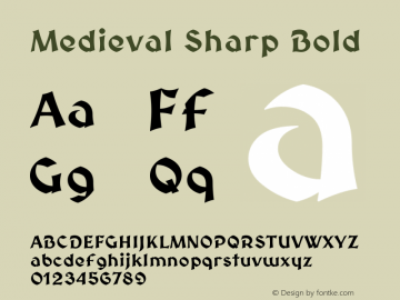 Medieval Sharp Bold Version 3.0.0; 2020-04-01 Font Sample