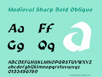 Medieval Sharp Bold Oblique Version 3.0.0; 2020-04-01图片样张