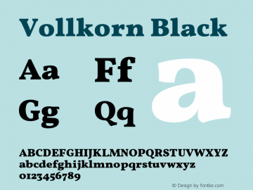 Vollkorn Black Version 4.105;PS 004.105;hotconv 1.0.88;makeotf.lib2.5.64775 Font Sample