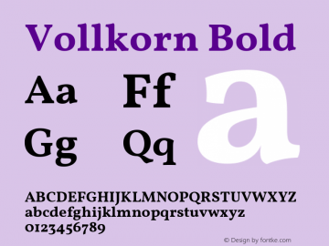 Vollkorn Bold Version 4.105图片样张