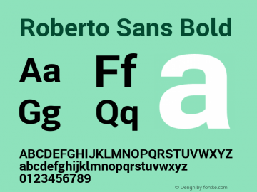 Roberto Sans Bold Version 1.00;April 5, 2020;FontCreator 12.0.0.2522 64-bit; ttfautohint (v1.8.3)图片样张
