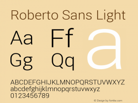 Roberto Sans Light Version 1.00;April 5, 2020;FontCreator 12.0.0.2522 64-bit; ttfautohint (v1.8.3) Font Sample
