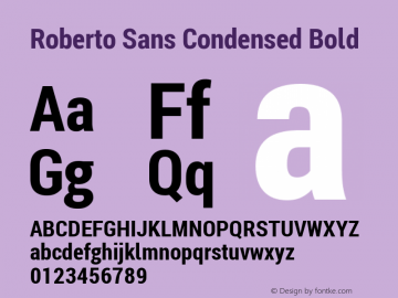 Roberto Sans Condensed Bold Version 1.00;April 5, 2020;FontCreator 12.0.0.2522 64-bit; ttfautohint (v1.8.3)图片样张
