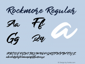 Rockmore Version 1.00;April 7, 2020;FontCreator 11.5.0.2427 32-bit Font Sample