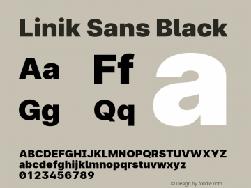 Linik Sans Black Version 3.003;April 7, 2020;FontCreator 12.0.0.2522 64-bit; ttfautohint (v1.8.3) Font Sample