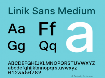 Linik Sans Medium Version 3.003;April 7, 2020;FontCreator 12.0.0.2522 64-bit; ttfautohint (v1.8.3)图片样张