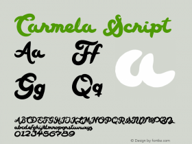 Carmela Script Version 1.001;Fontself Maker 3.5.1图片样张