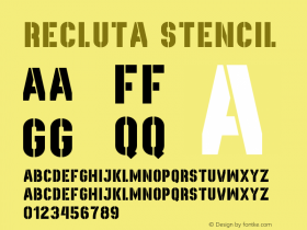 Recluta Stencil Version 1.001;Fontself Maker 3.5.1 Font Sample