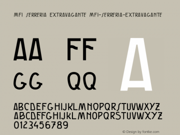 MFI Serreria Extravagante Version 0.1 Font Sample