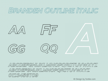 Branden Outline Italic Version 1.000图片样张