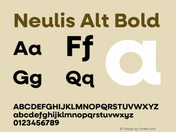 Neulis Alt Bold Version 1.000;hotconv 1.0.109;makeotfexe 2.5.65596图片样张
