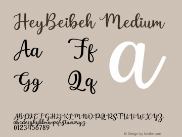 HeyBeibeh Version 001.000 Font Sample