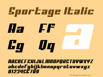 Sportage-BoldItalic Version 1.000图片样张