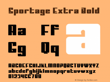 Sportage-ExtraBold Version 1.000 Font Sample