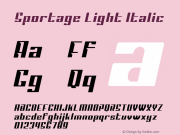 Sportage-LightItalic Version 1.000图片样张