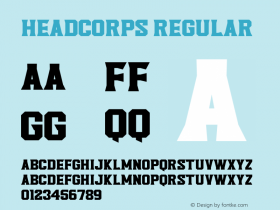 Headcorps Version 1.00;April 1, 2020;FontCreator 11.5.0.2427 32-bit图片样张
