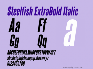 Steelfish ExtraBold Italic Version 5.000图片样张