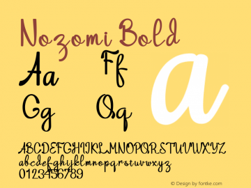 Nozomi Bold Version 1.00;April 8, 2020;FontCreator 12.0.0.2555 64-bit Font Sample